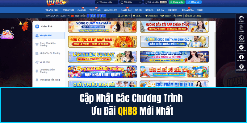 Cập Nhật Các Chương Trình Ưu Đãi QH88 Mới Nhất